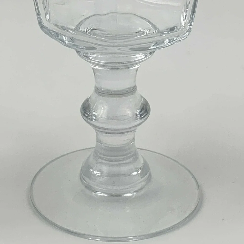 Lenox Water Wine Goblets Clear Glass Paneled Knob Stem Elegant Party Minimalist